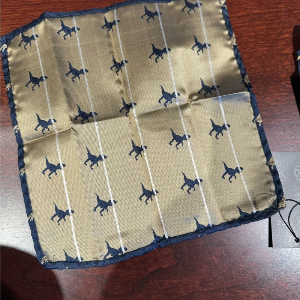 Navy Blue Tie and Pocket Square Set